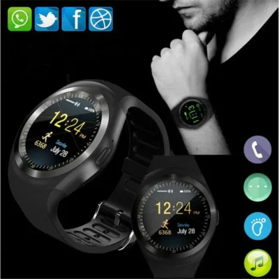 Y1 Smartwatch Bluetooth Smart Watch Reloj Relogio 2G GSM SIM App Sync Mp3 for Apple iPhone  Android Phones PK DZ09 KW18