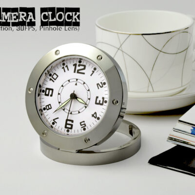 MINI ROUND TABLE CLOCK WITH HIDDEN CAMERA VIDEO RECORDER